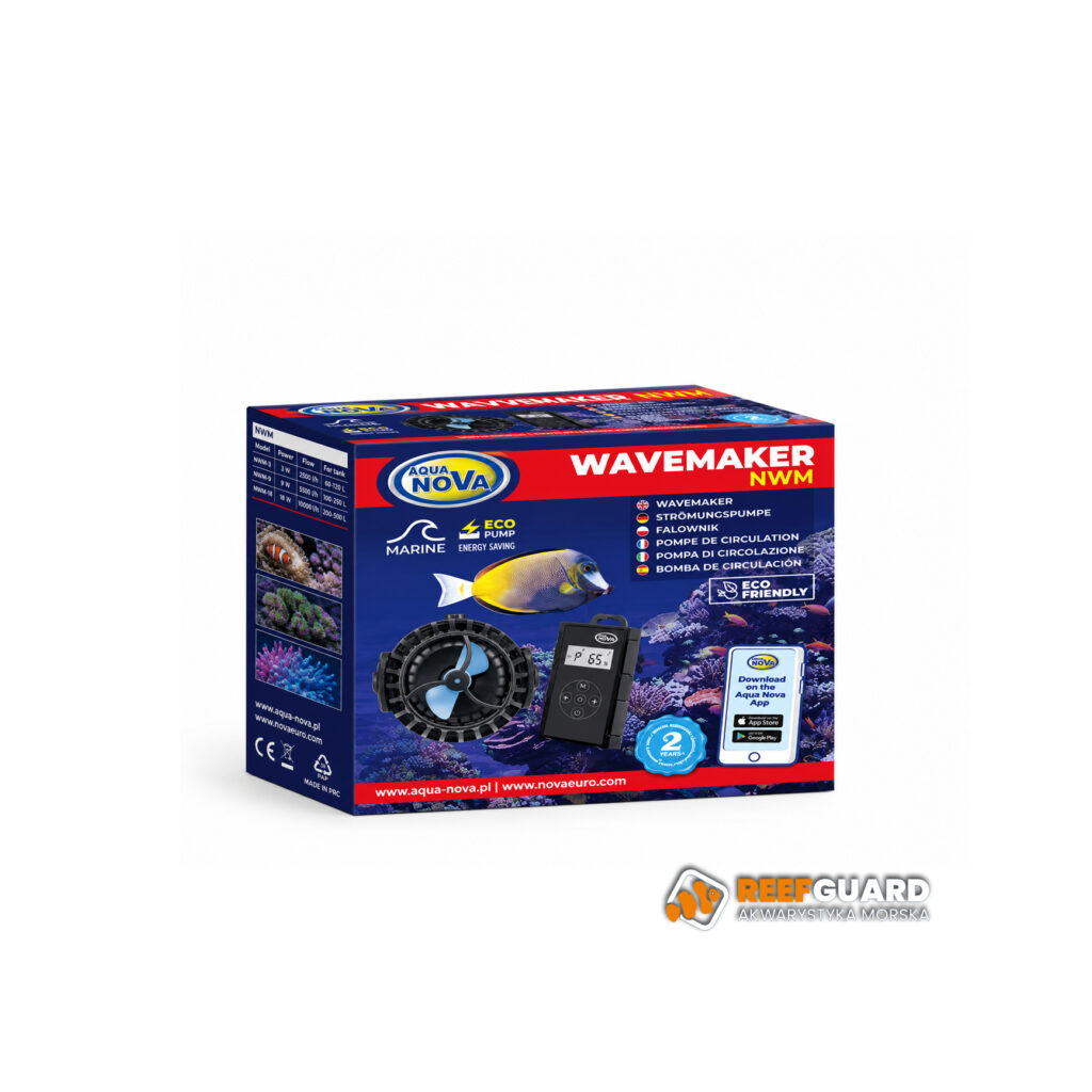 Aqua Nova NWM-5000 Wave Maker Wi-Fi falownik do akwarium z kontrolerem 5000 l/h ECO 12W