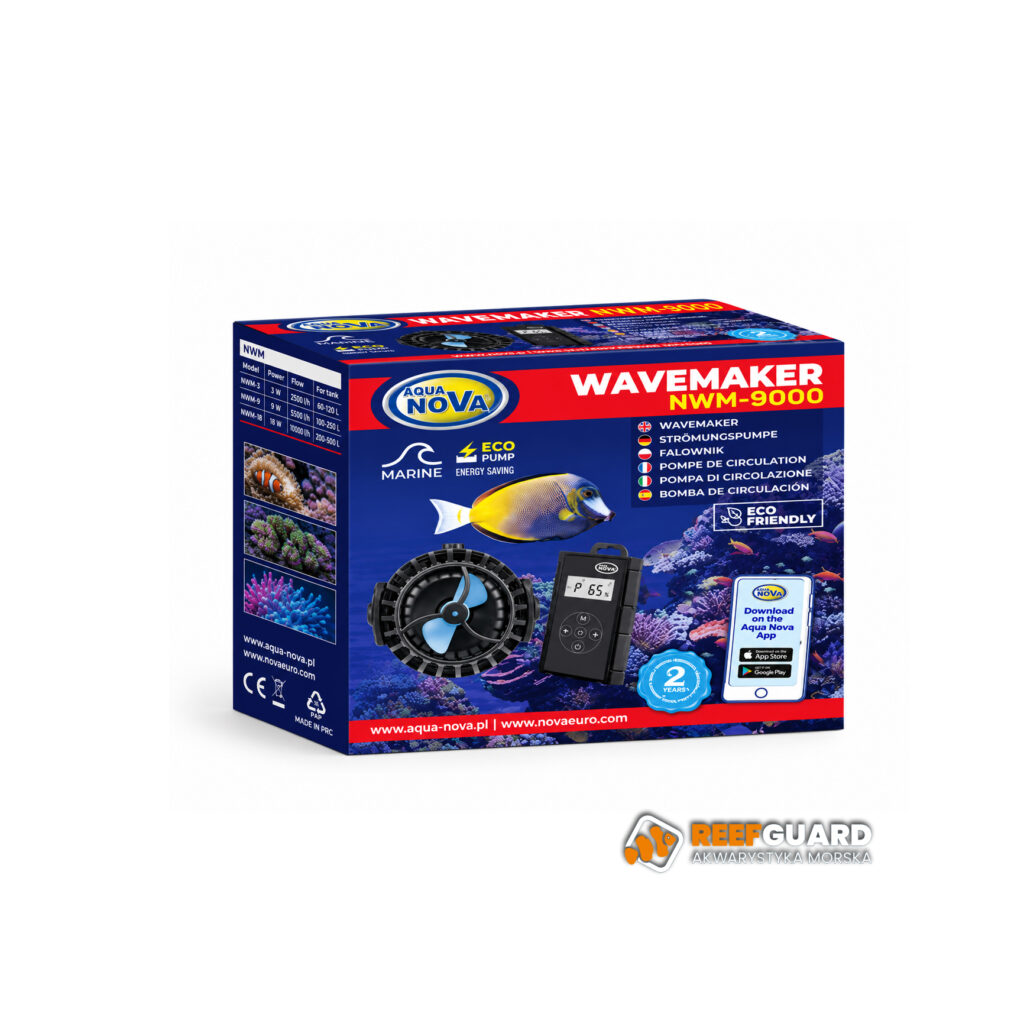 Aqua Nova NWM-9000 Wave Maker Wi-Fi falownik do akwarium z kontrolerem 9000 l/h ECO 23W