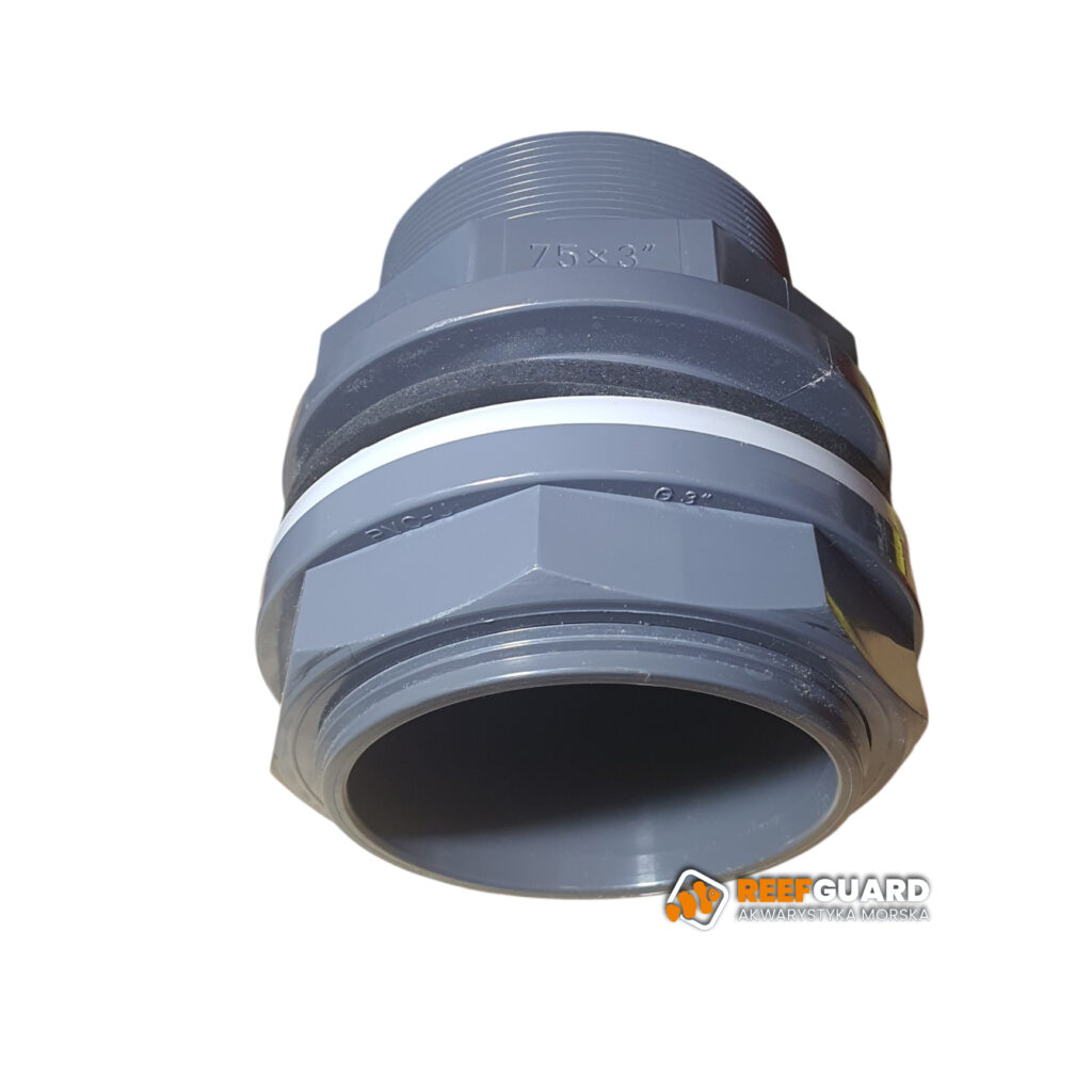 PVC Przelot VDL przez szkło z nakrętką 75mm x 3" x 3" AST klejony z jednej strony