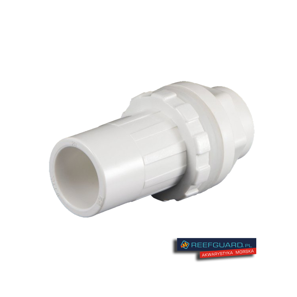PVC Przelot przez szkło BIAŁY z nakrętką 20mm