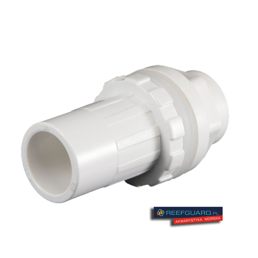 PVC Przelot przez szkło BIAŁY z nakrętką 32mm