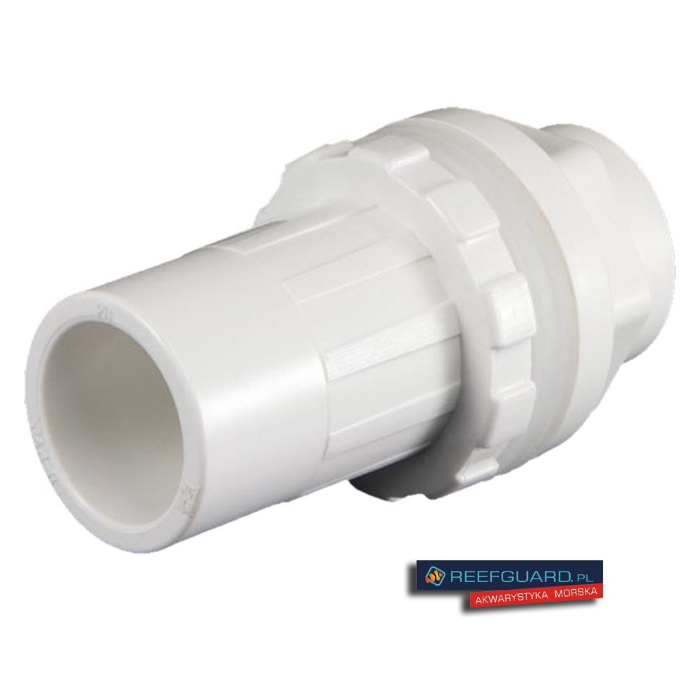 PVC Przelot przez szkło BIAŁY z nakrętką 40mm