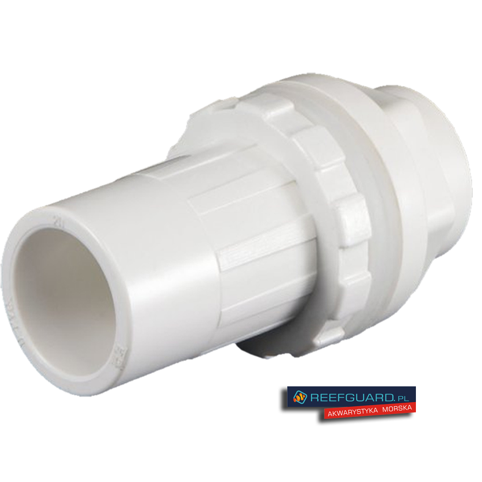 PVC Przelot przez szkło BIAŁY z nakrętką 50mm