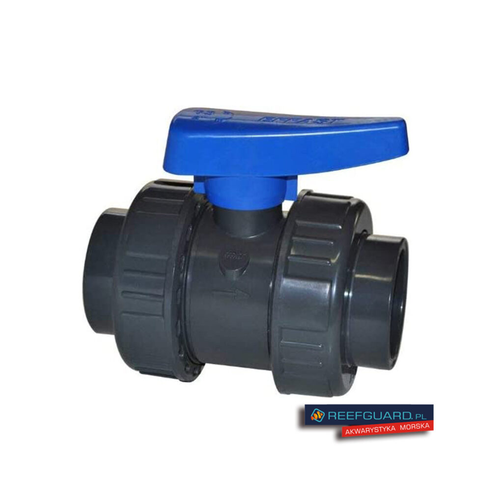 Zawór kulowy PVC-U 40mm BVD niebieska rączka Effast