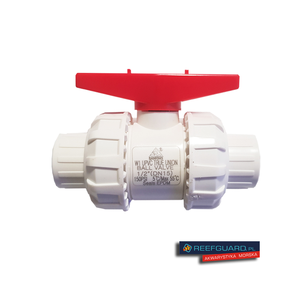 Zawór kulowy PVC-U 20mm BIAŁY BVD
