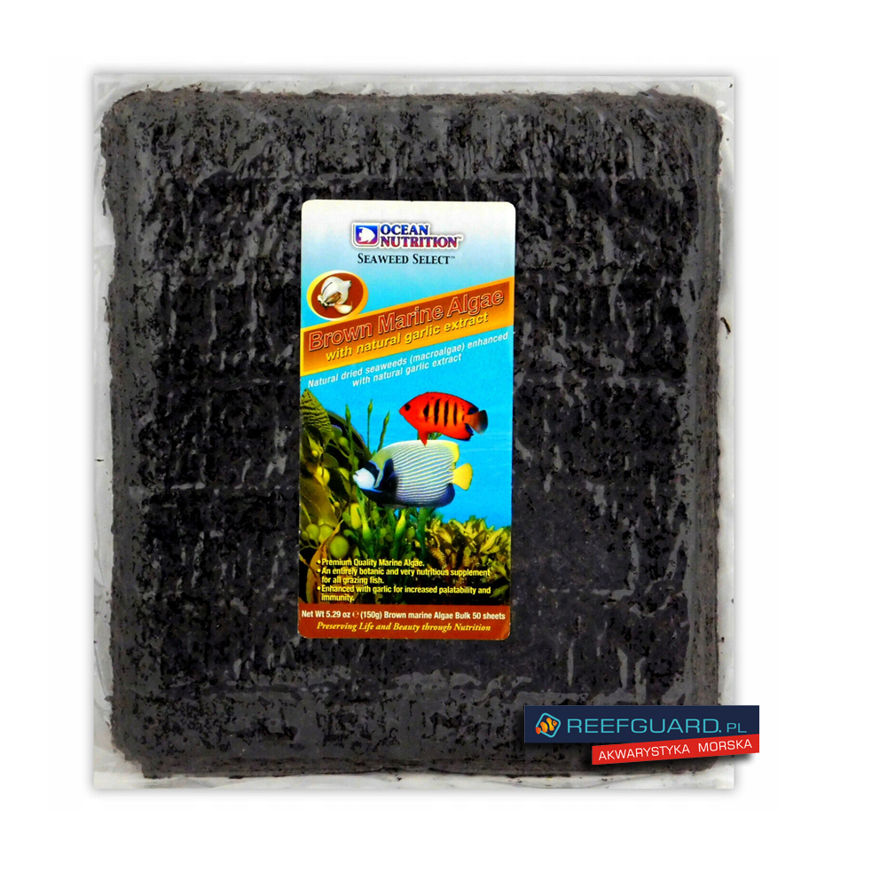 Seaweed Brown 150g Marine Algi 50 listków with natural garlic Ocean Nutrition