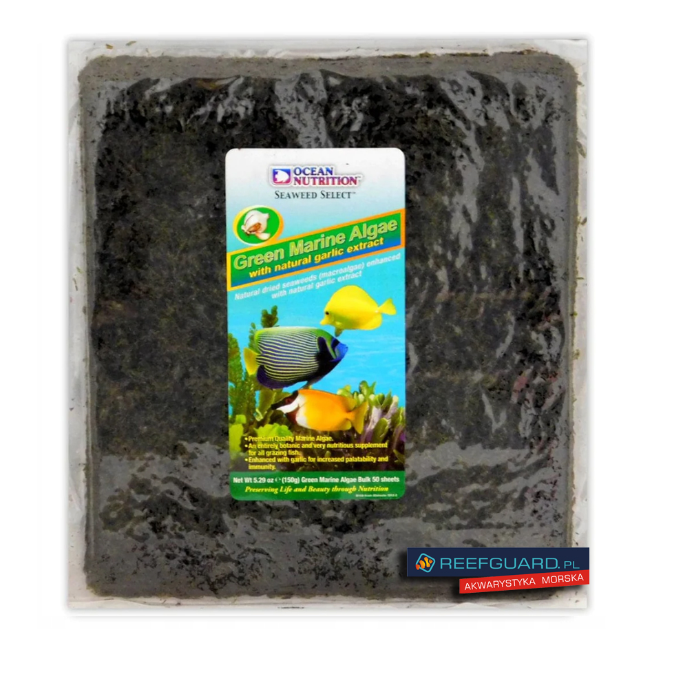 Seaweed Green 150g Marine Algi 50 listków with natural garlic Ocean Nutrition