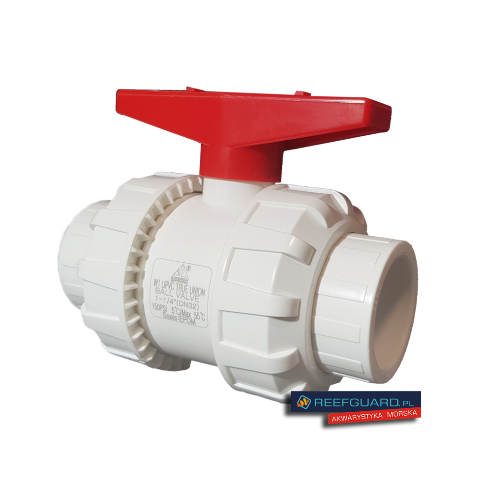 Zawór kulowy PVC-U 40mm BIAŁY BVD