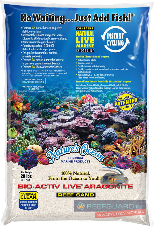 Piasek żywy biały Natural White 9kg Nature`s Ocean