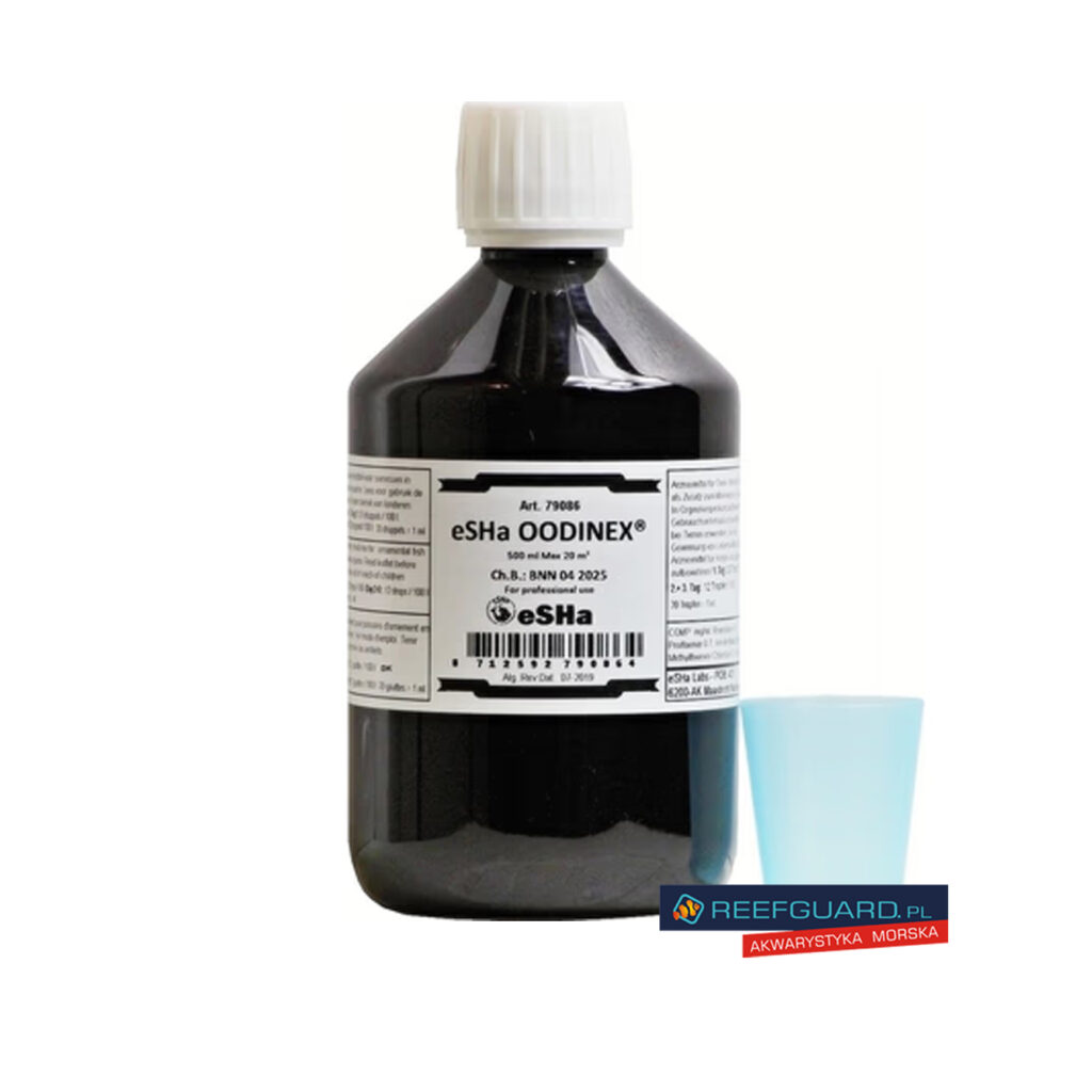 eSHa Oodinex 500ml zwalcza infekcje grzybicze, bakteryjne oraz pasożytnicze