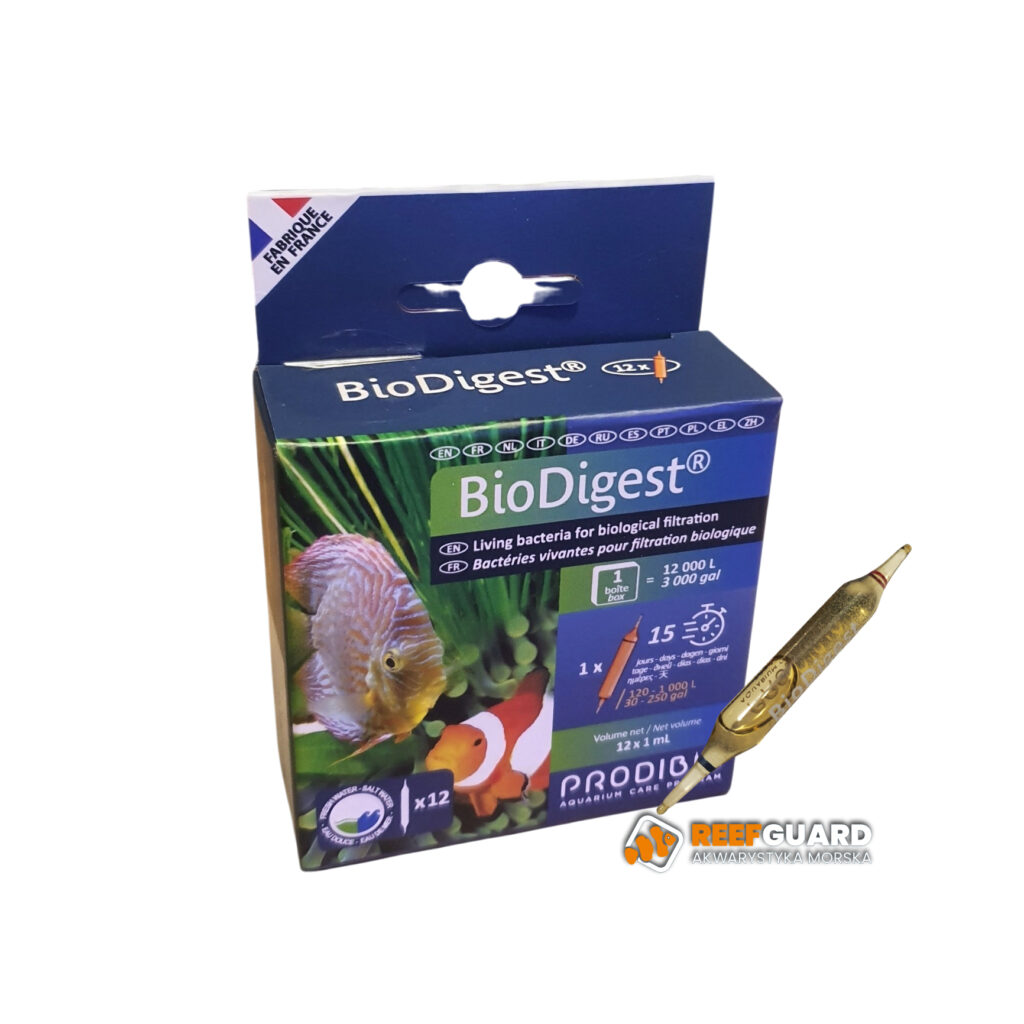 PRODIBIO BioDigest 12 ampułek zaawansowane bakterie nitryfikacyjne do akwariów słodkowodnych i morskich
